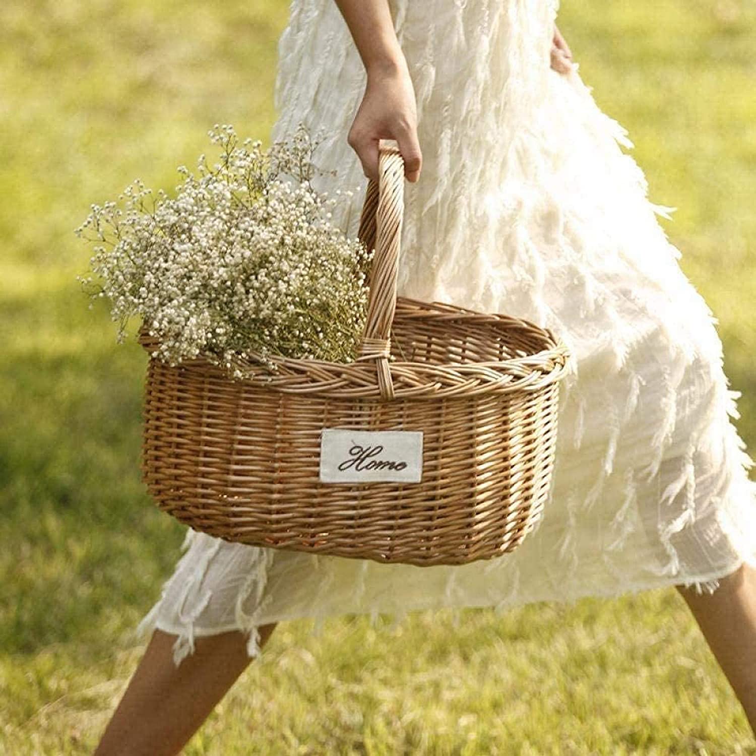 Cesta de Picnic de Mimbre Hecha a Mano